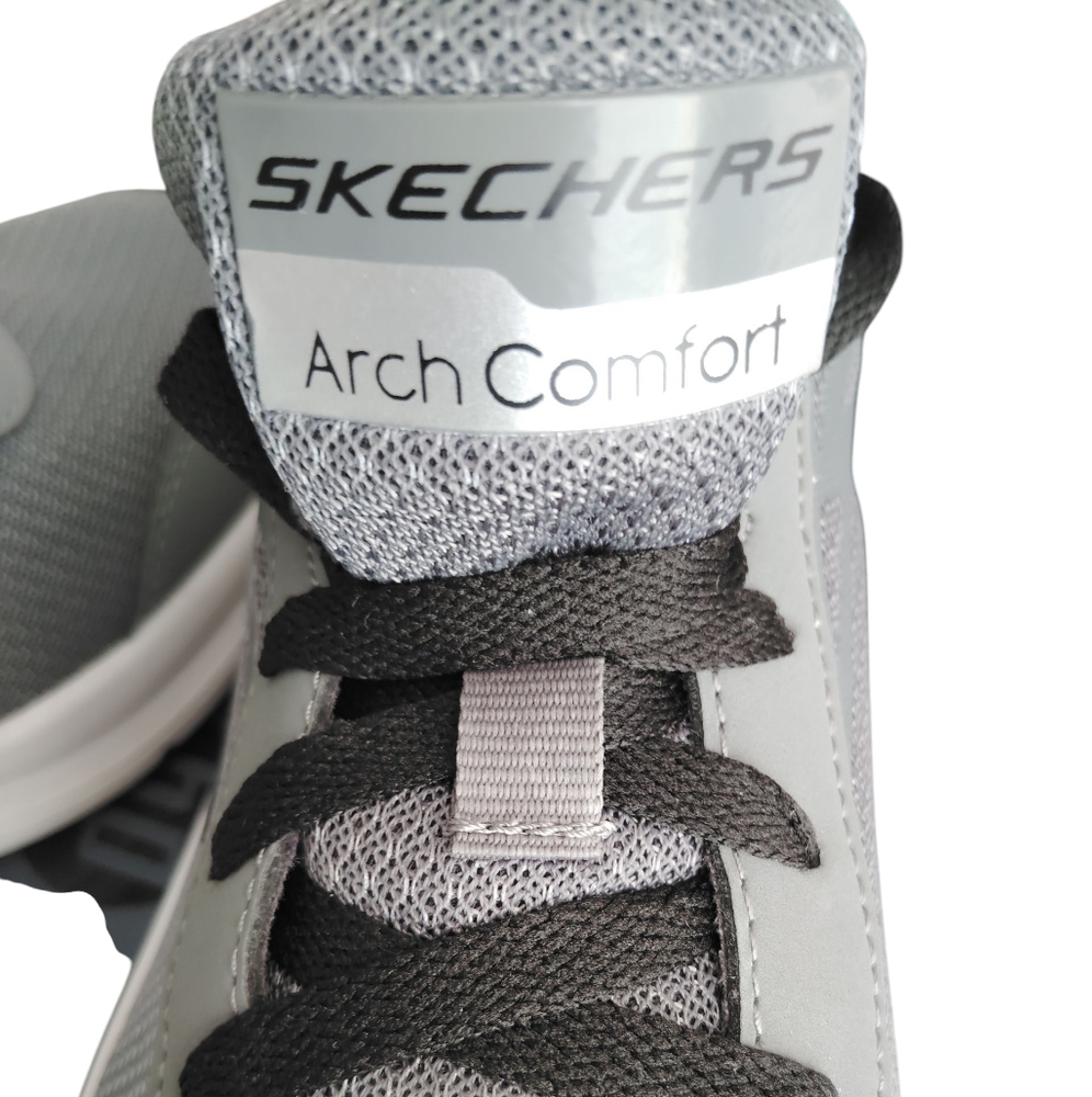 Skechers Men's Arch Comfort Gray and Black Sneakers Sz 10 - Picture 8 of 10